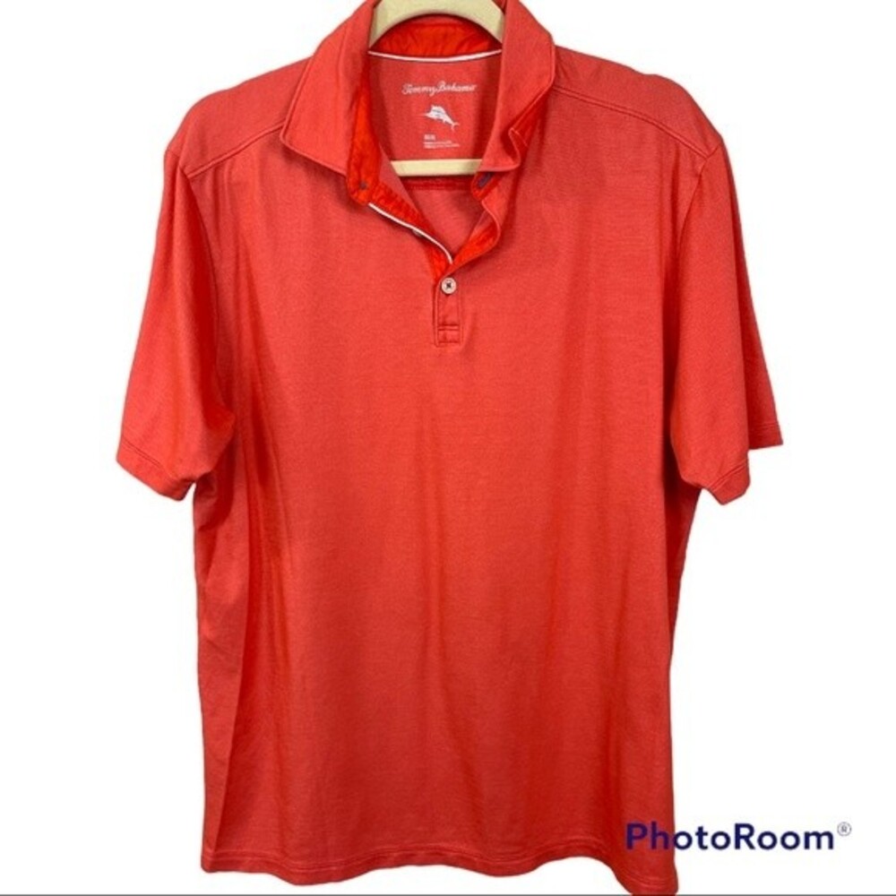 Tommy Bahama Mens Orange Polo short sleeve shirt sz M